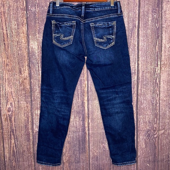 Silver Jeans Women's Boyfriend Jeans - Dark Blue - Picture 4 of 6